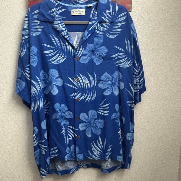 Caribbean Other - Caribbean‎ Silk Blend Shirt in Blue and White